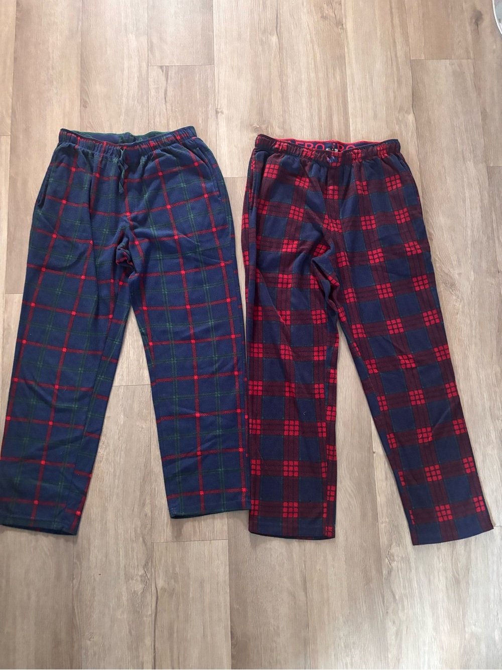 Kids Plaid Lounge Pants - Red and navy- gently worn set of 2 size medium